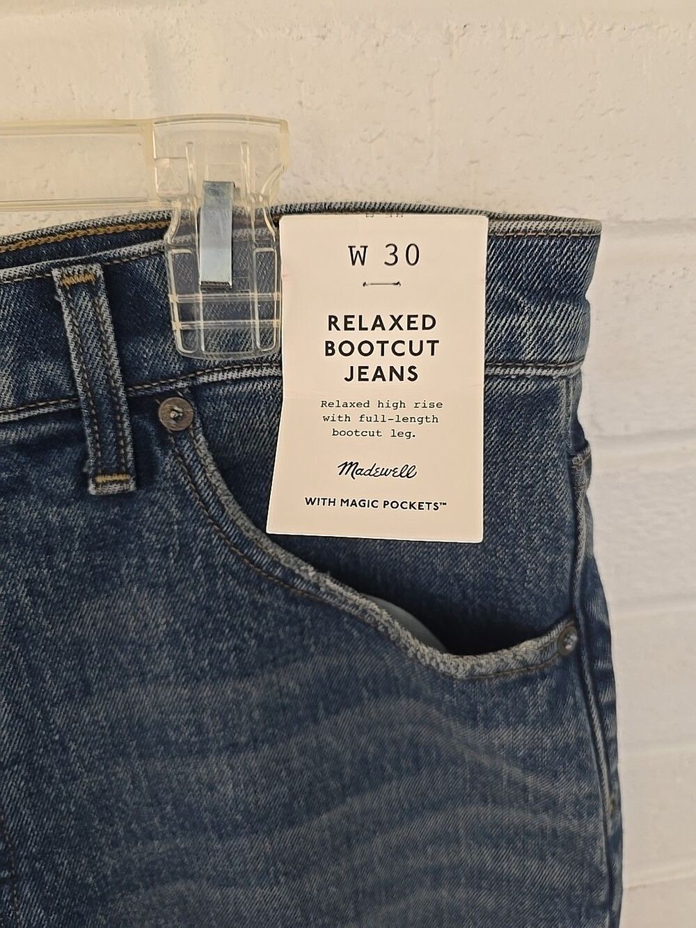 Madewell Relaxed Bootcut Jeans High Rise Comfort Stretch Size 30×31 148$ retail - Picture 5 of 7